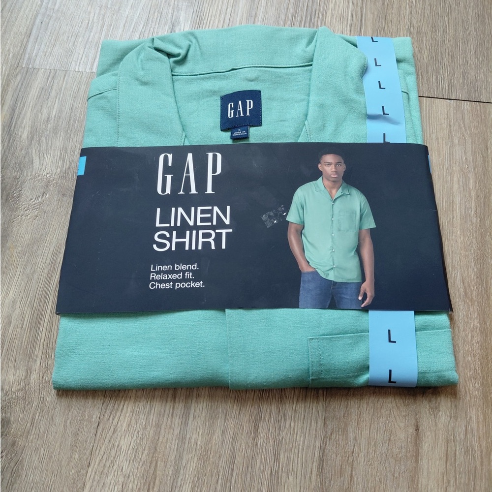 GAP Men's Mint Linen Shirt